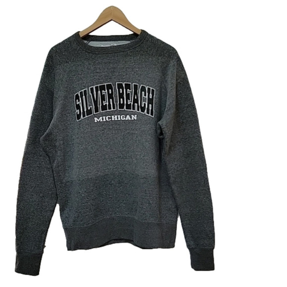 Rag Wear USA Call on Silver Beach Michigan grey crewneck sweatshirt long sleeves - Picture 2 of 15